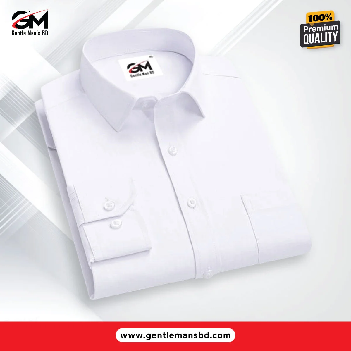Super Premium Oxford Cotton Full Sleeve Shirt. (White)