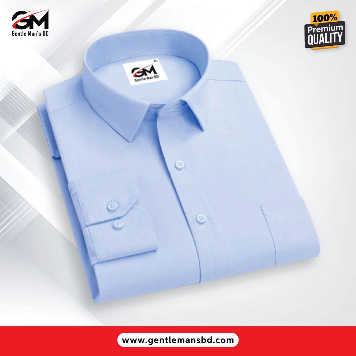 Super Premium Oxford Cotton Full Sleeve Shirt. (Sky Blue)
