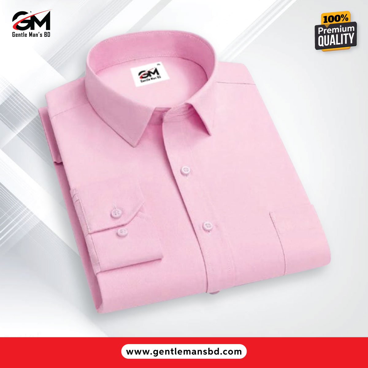 Super Premium Oxford Cotton Full Sleeve Shirt. (Pink)
