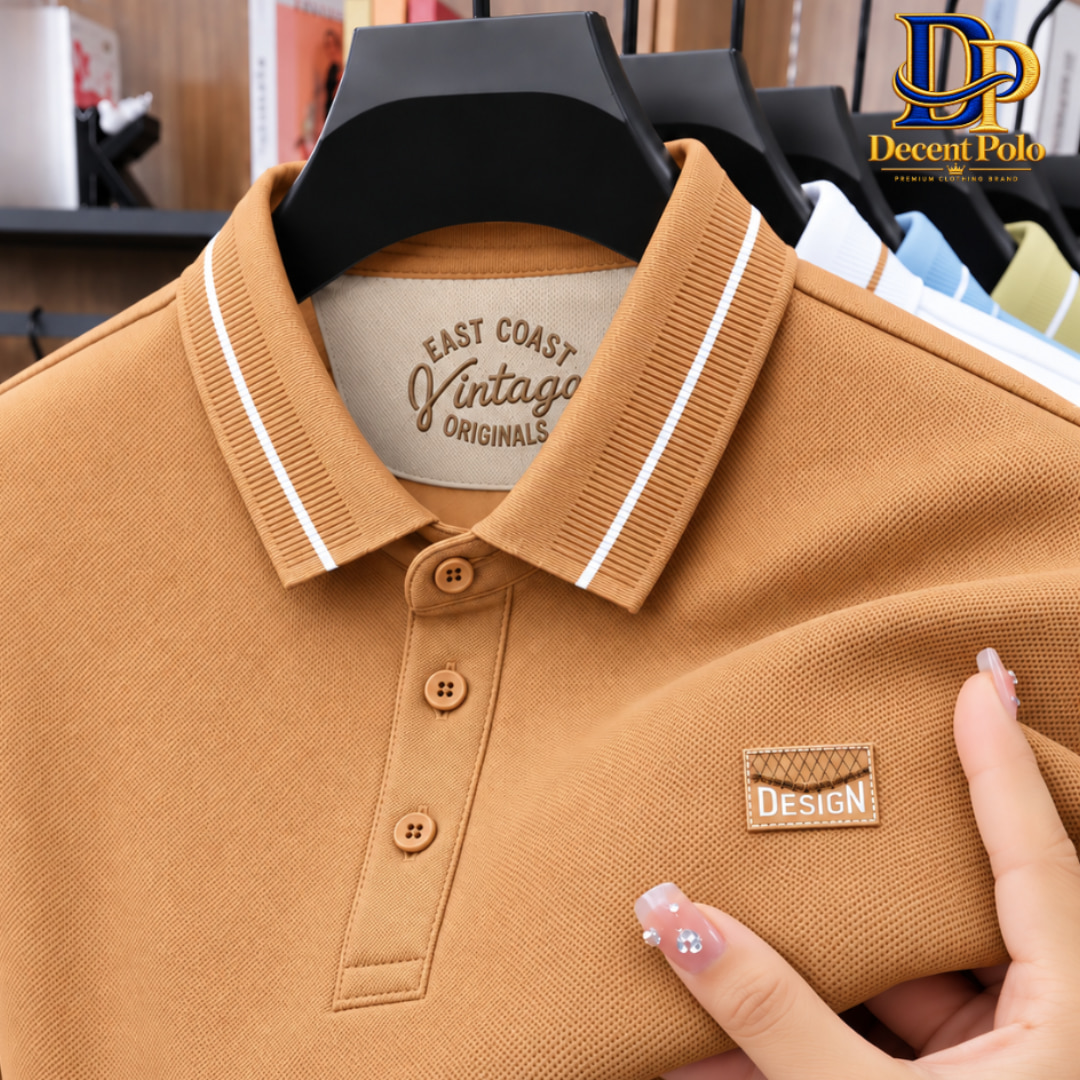 100% Knitting Dying PK Cotton Polo Shirt [V-Biscuit]
